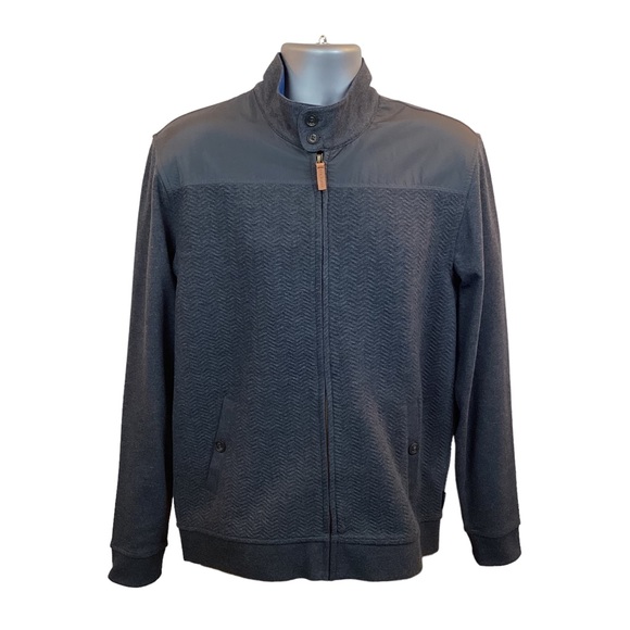 NWT Ted Baker London Quilted Herringbone Gray Bomber Jacket